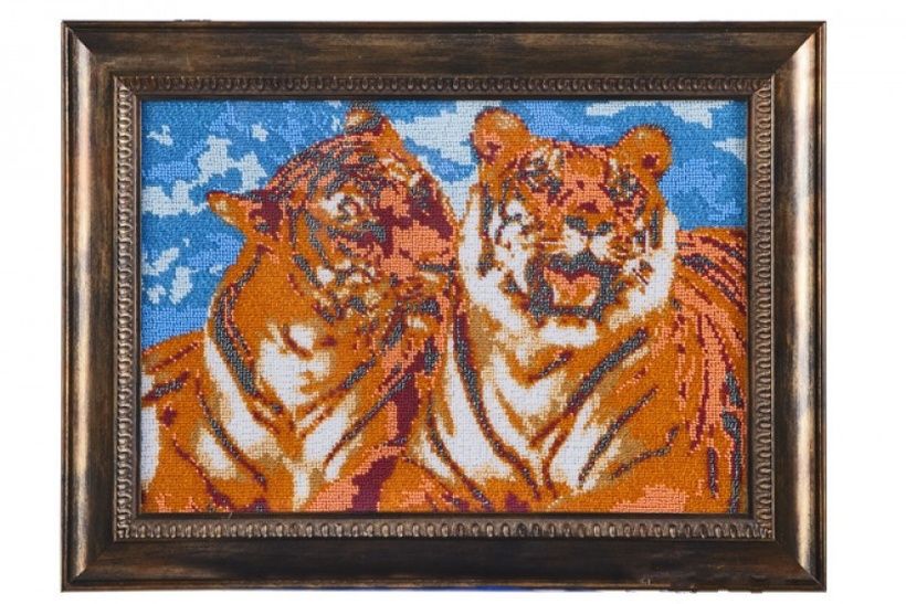 Tiger tenderness bead embroidery