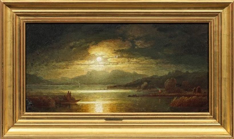 Art painting "Moonlight over Lake Khimzee"
