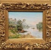 Impressionistic painting "The Seine near La Frette"