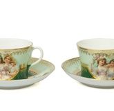 Kuznetsov porcelain cups with saucers (2 pcs)