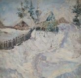 Winter. The Church in Biryusinsk. Canvas, oil.