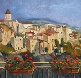 View of the old city. Canvas, oil.