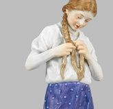 Art Nouveau Figure "Girl Braiding a Braid"