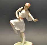 A Russian Dulevo porcelain figure of an Uzbek dancing girl