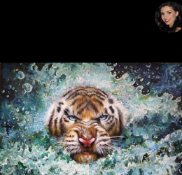 Tiger acrylic, MDF