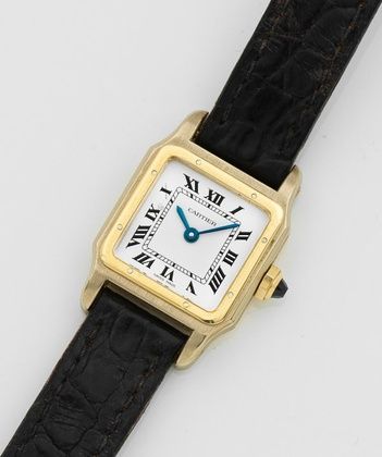 Ladies wristwatch by Cartier-"Santos Dumont" from 1979.