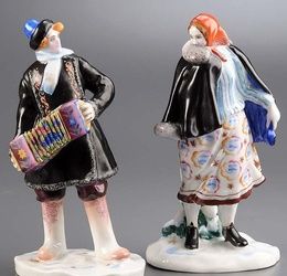 Two Soviet porcelain figures of an accordionist