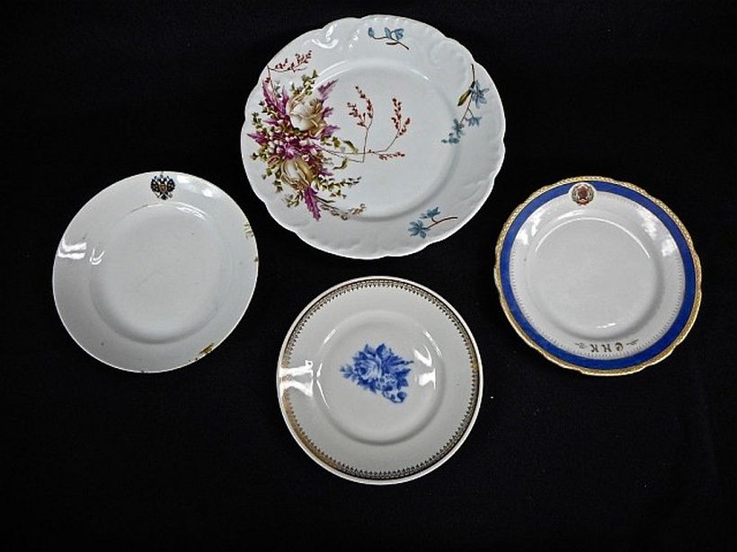Four Antique Russian Porcelain Plates