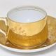 Чашка с блюдцем "Цветы на золотом фоне" - русский фарфор XIX-XX века.