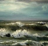 The sea is stirred up oil, canvas.