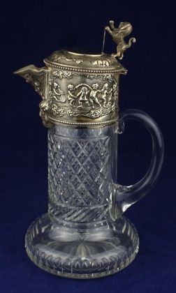 LUXURIOUS SILVER DECANTER IN HISTORISM STYLE