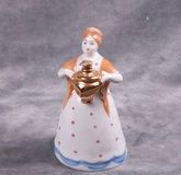 Russian porcelain figure "Girl with a samovar". Porcelain, paintings. Porcelain ...