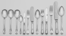 Fine Art Nouveau cutlery for 12 people.