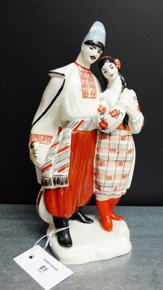 A Kiev Russian porcelain figure group, 20cm high