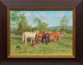 "Wild Horses in the Clearing: Virtuosic Illustration of Light and Motion in Impressionistic Style"