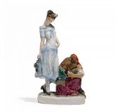 A SOVIET PORCELAIN FIGURAL GROUP: 'THE FORTUNE TELLER', STATE PORCELAIN MANUFACTORY, CIRCA 1925