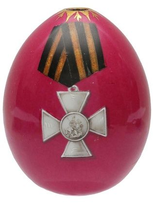 Редкое фарфоровое пасхальное яйцо с изображением Святого Георгия от НИИ