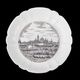 Фарфоровая тарелка с видом Сергиевой Лавры от фабрики Кузнецова
