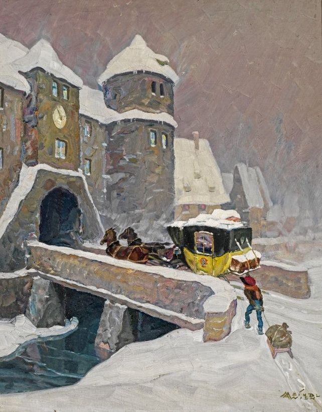 "Зимний пейзаж перед воротами снежного замка: репрезентативное произведение венского модернизма"