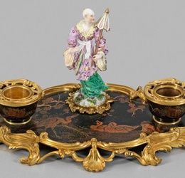 Meissen writing set with a young Chinese person.