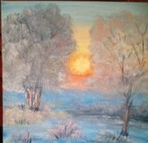 Sunset canvas, oil.