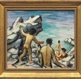 "Powerful masterpiece by Masrelle: bathers on the cliffs"