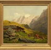 Millner, Munich, 1885: alpine meadows in painting.