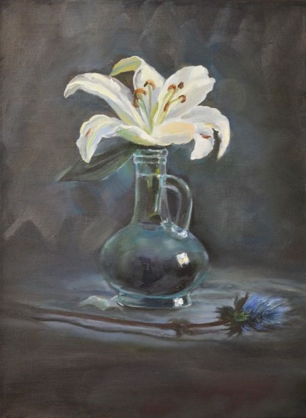 Lily oil, canvas