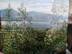 Volga landscape, Tsarevshchina Canvas, oil.