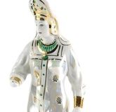 A Russian porcelain Dulevo figure group, green with gild highlights, 37cm high and another figure wi