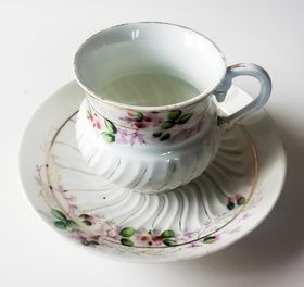 Porcelain Teacup & Saucer, Kuznetsov Russian Imperial Factory 1890s