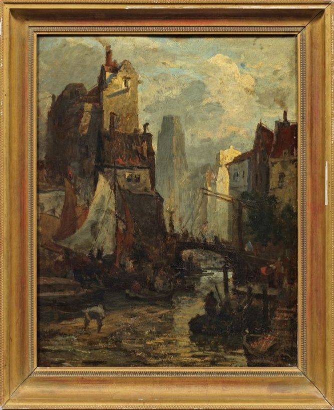 Шёнлебер и его картина: канал в Роттердаме