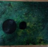 Green Nebula oil on canvas board