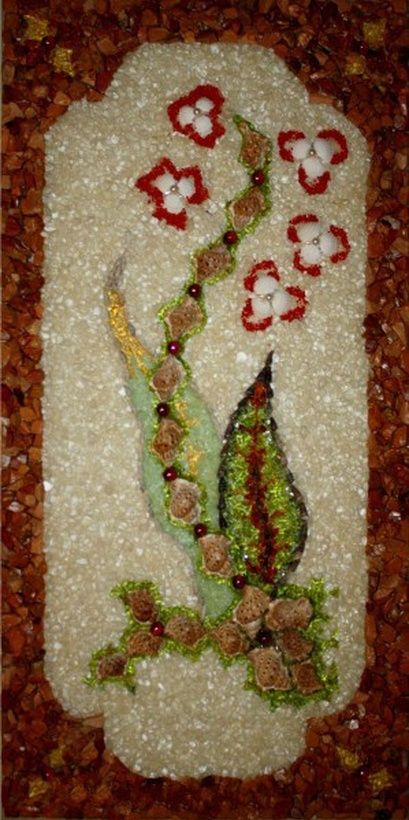 Mosaic panel Dragon flowers / Dragon flowers. Glass mosaic.