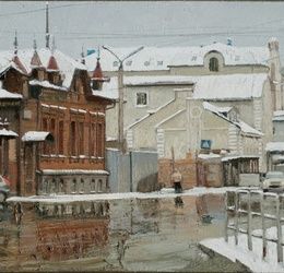 Old corners of Chelyabinsk. Truda Street. canvas, oil.