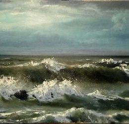 The sea is stirred up oil, canvas.