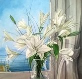 A bouquet by the window, oil, canvas.