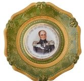 RUSSIAN PORCELAIN CHARGER EMPEROR WITH EMPEROR ALEXANDER I