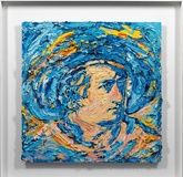 "Johann Wolfgang von Goethe: portrait in yellow and blue tones"