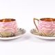 Императорские фарфоровые чашки и блюдца Кузнецова в форме цветков