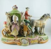 Porcelain carriage in rococo style - Two riders