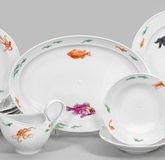 Fish tableware with decoration "sea creatures"