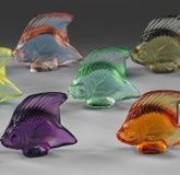 Коллекция из тринадцати кристальных стеклянных рыб "Пуассон"