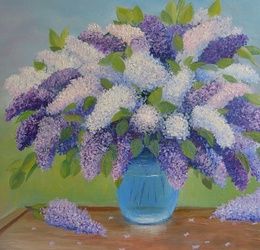 Gentle lilac canvas oil