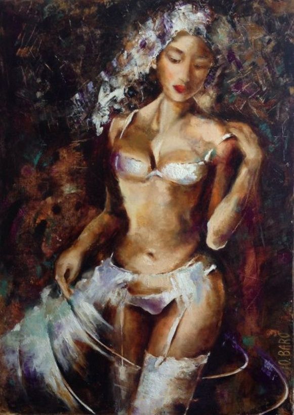 White sensuality canvas/oil
