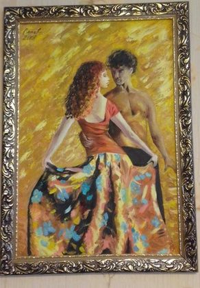 Tango for Two, Canvas, Oil, Master's Technique.
