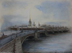 Троицкий мост масло, холст 