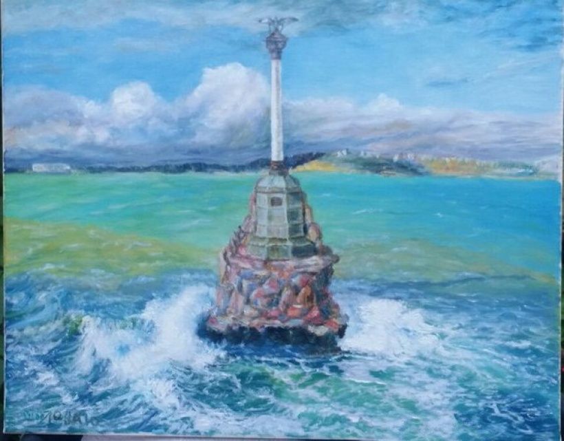 "Monument to sunken ships". Sevastopol, oil on canvas.