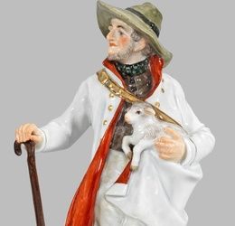 Trachtenfigur "Braunschweiger Schäfer" translates to "Traditional Costume Figure 'Braunschweiger Shepherd'."