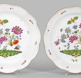 A couple of large serving dishes with "bee pattern" decoration.